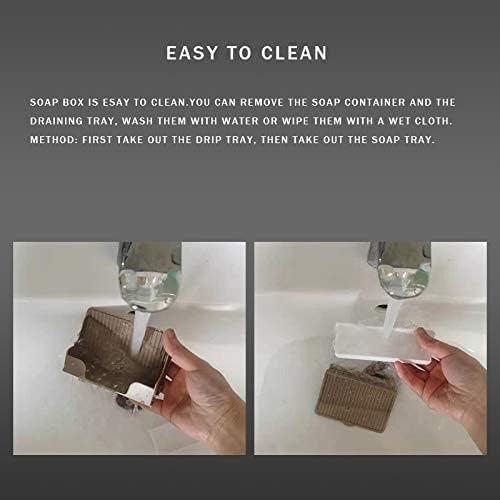 Prexi No-Drill Wall Mounted Soap Holder with Lid - Double Grid Drainage Soap Dish for Bathroom, Kitchen & Laundry - Adhesive Soap Storage Box with Drain Tray - Perfect for Small Spaces, RVs & Apartments
