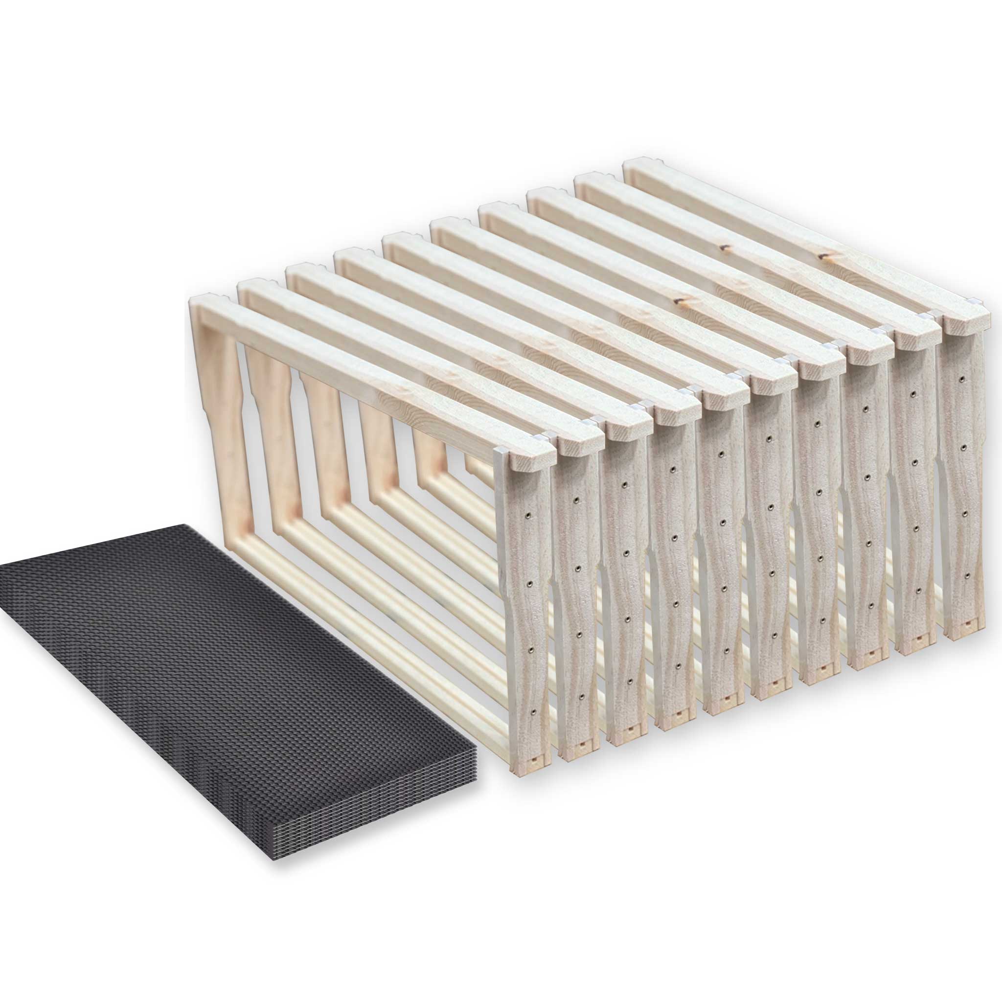 Premium Beekeeping Full Depth Frame Kits - 10 Pack Beehive Frames with Foundations for Honey Production - Ideal for Backyard Beekeepers & Commercial Apiaries (Perfect for Harvesting Honey, Wax & Pollen)