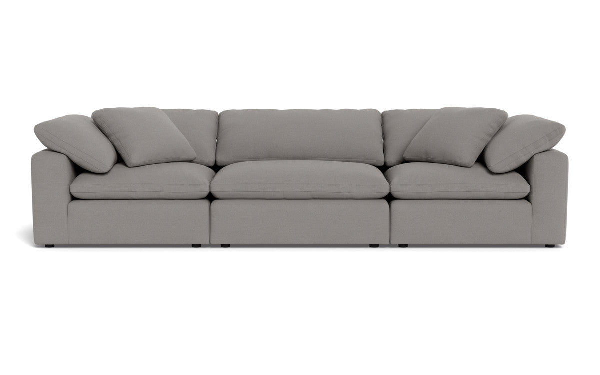 Fluffy 3-Piece Sofa Set - Ultra Soft Plush Fabric Sectional Couch for Living Room, Lounge & Family Room Comfort