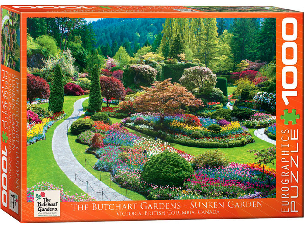 Eurographics 1000-Piece Jigsaw Puzzle - Butchart Sunken Gardens Landscape - Premium Quality Puzzle for Adults & Teens - Perfect for Family Game Night, Relaxation & Home Decor