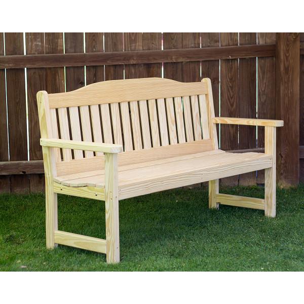 Treated Pine English Garden Bench - Weather-Resistant Outdoor Seating for Patio, Backyard & Garden Relaxation