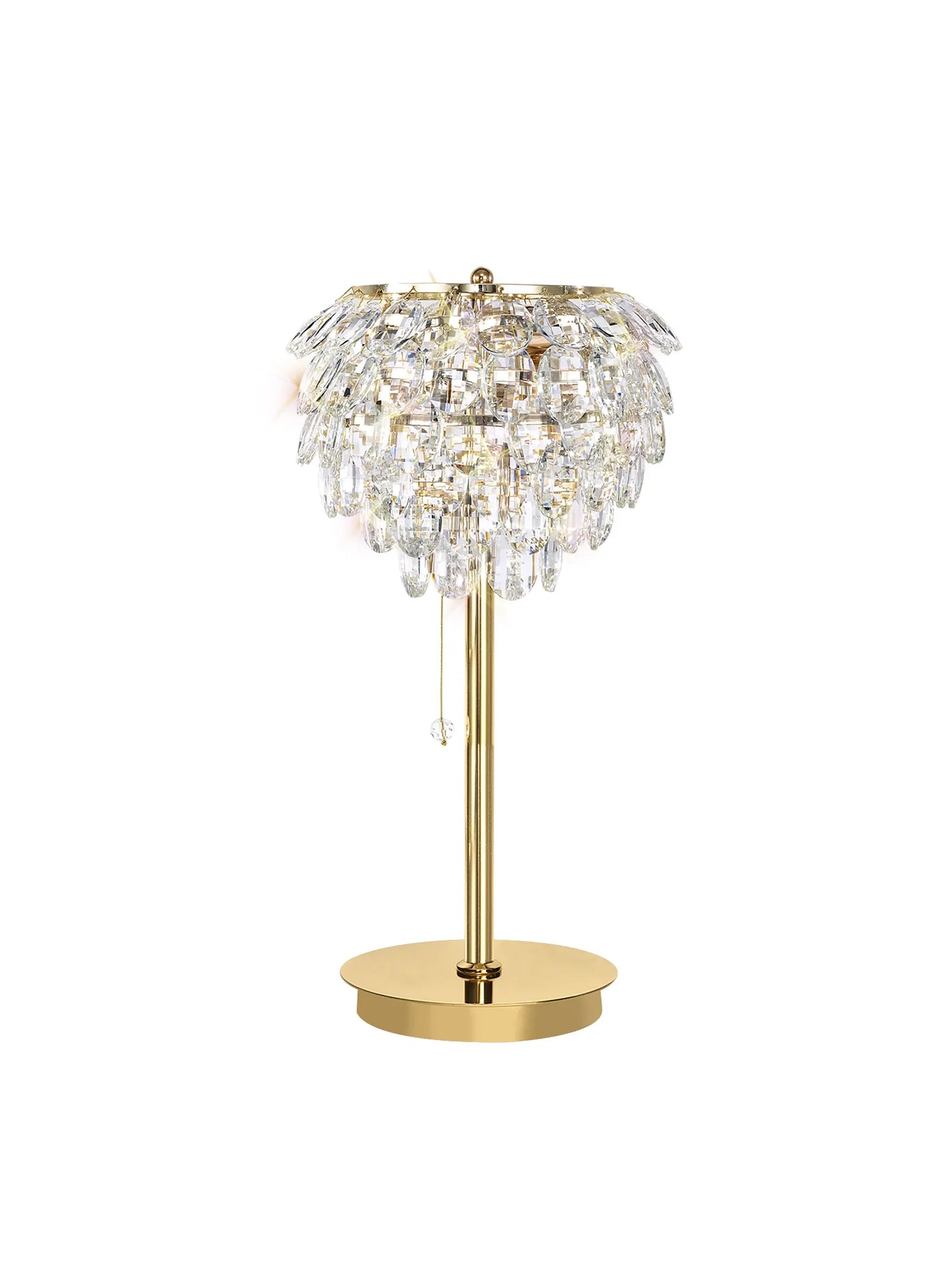 Elegant Consten Crystal Table Lamp with 2 E14 Bulbs - Perfect for Bedroom Nightstand, Living Room Decor, and Office Lighting
