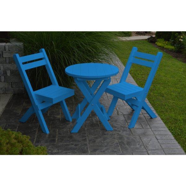 Coronado Folding Poly Bistro Set - Outdoor Patio Dining Table and Chairs for Garden, Balcony, Poolside | Weather-Resistant & Space-Saving
