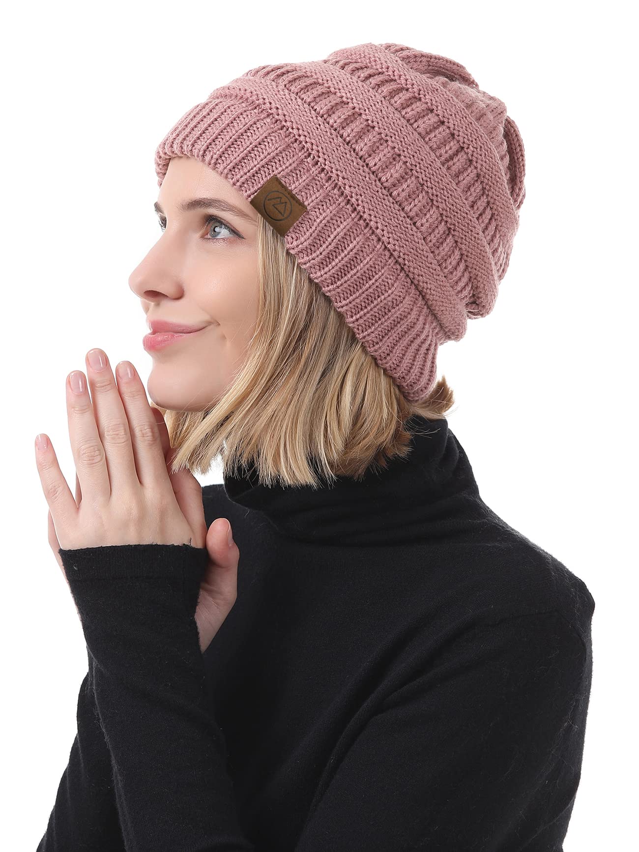 Women's Winter Hats 4-Pack - Chunky Knit Slouchy Beanie Caps for Cold Weather | Cozy Fashion Accessories for Outdoor Activities, Skiing, and Daily Winter Wear