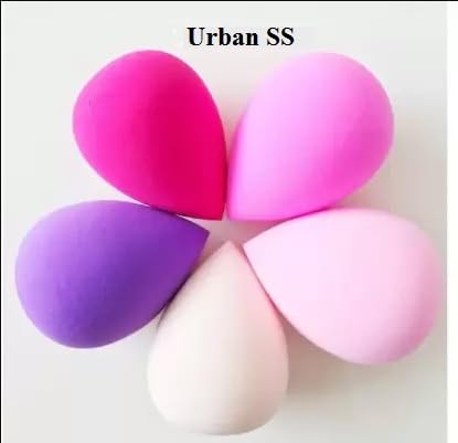 5-Pack Urban SS Beauty Blender Makeup Sponge - Soft Foundation & Concealer Blender for Flawless Complexion - Perfect for Liquid, Cream & Powder Cosmetics Application