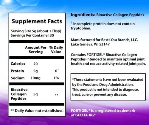 30-Day Supply Hydrolyzed Collagen Peptides Powder - Unflavored Protein Supplement for Skin, Hair & Joint Support - Gluten Free, Kosher Certified (1 Pack) | Ideal for Smoothies, Coffee & Baking Recipes