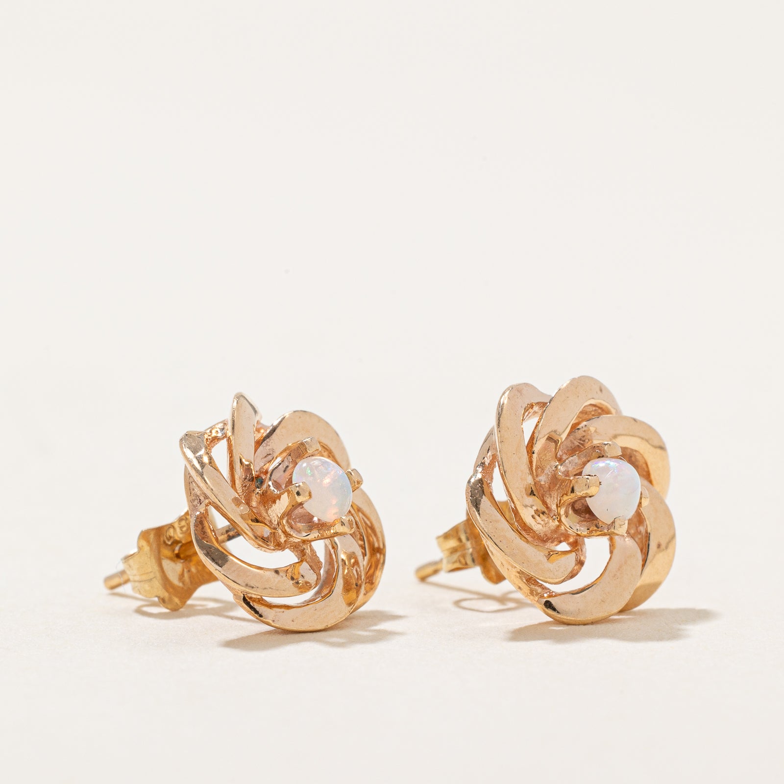 Iridescent Opal Floral Stud Earrings | 0.12ctw Genuine Opal Jewelry | Dainty Flower Earrings for Women | Perfect for Weddings, Parties & Everyday Wear