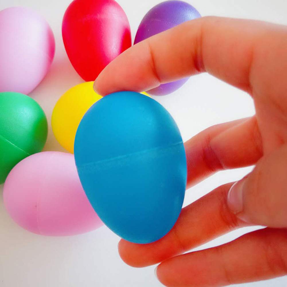40-Piece Colorful Plastic Egg Shakers - Easter Maracas Musical Toys for Kids & Toddlers (10 Vibrant Colors) - Perfect for DIY Painting, Classroom Activities, Birthday Gifts & Early Childhood Music Education