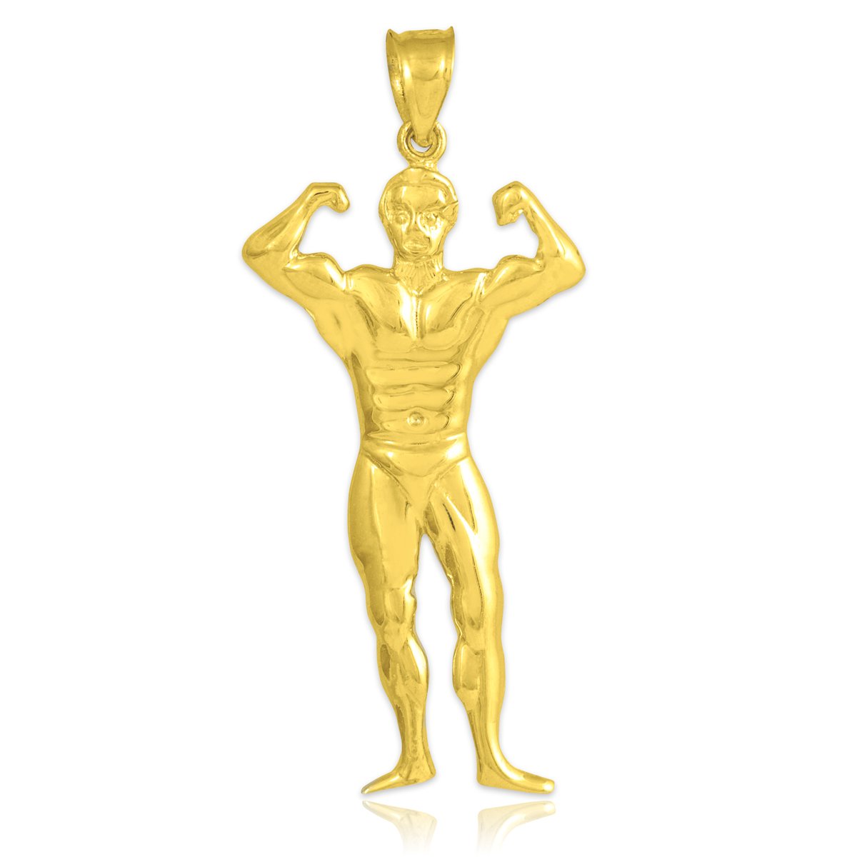 10K Gold Bodybuilder Sports Pendant Necklace for Men - Gym & Workout Jewelry Gift for Athletes & Fitness Enthusiasts