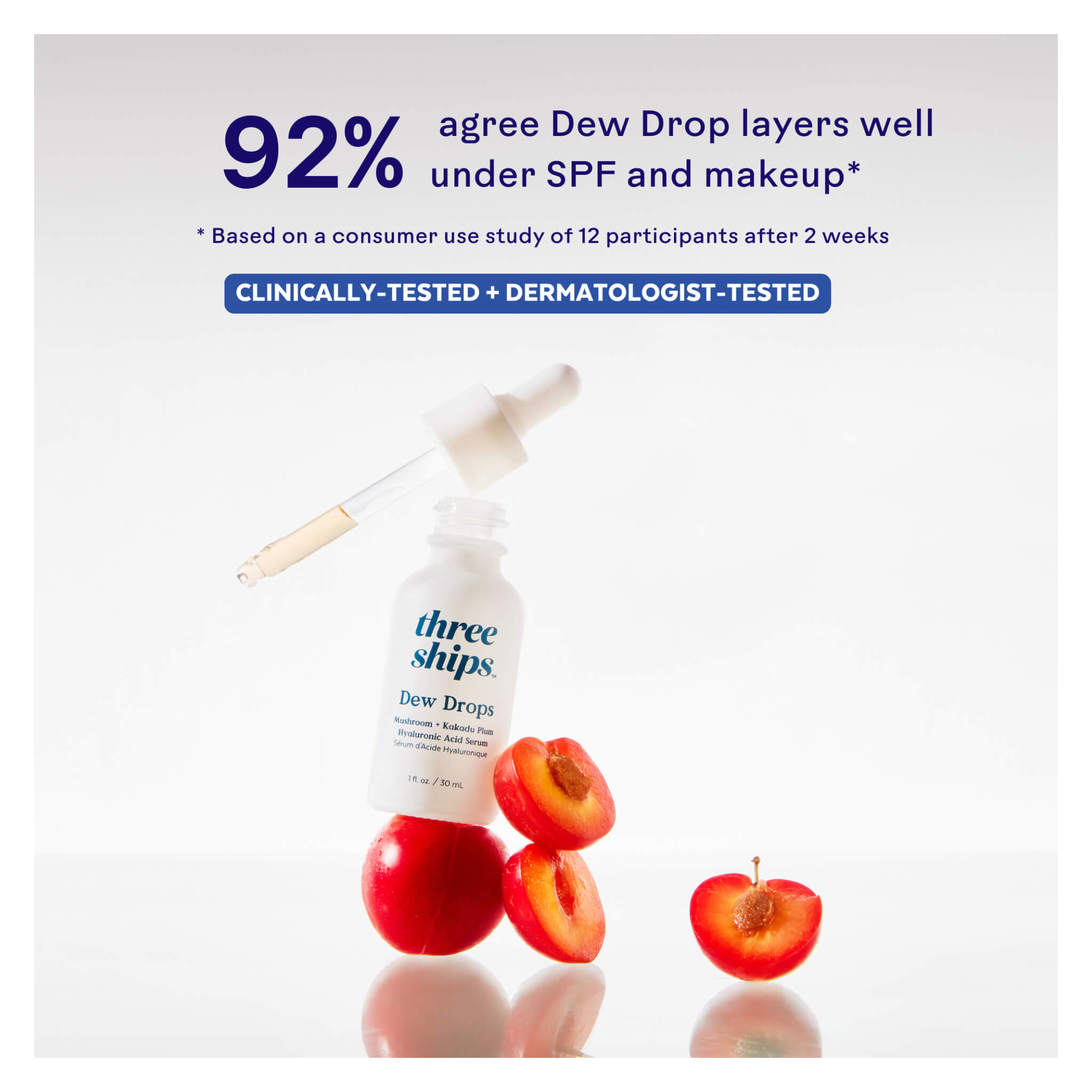 Dew Drops Mushroom Hyaluronic Acid + Vitamin C Serum for Face - Hydrating & Brightening Skincare Treatment - Perfect for Dry Skin & Anti-Aging Routine