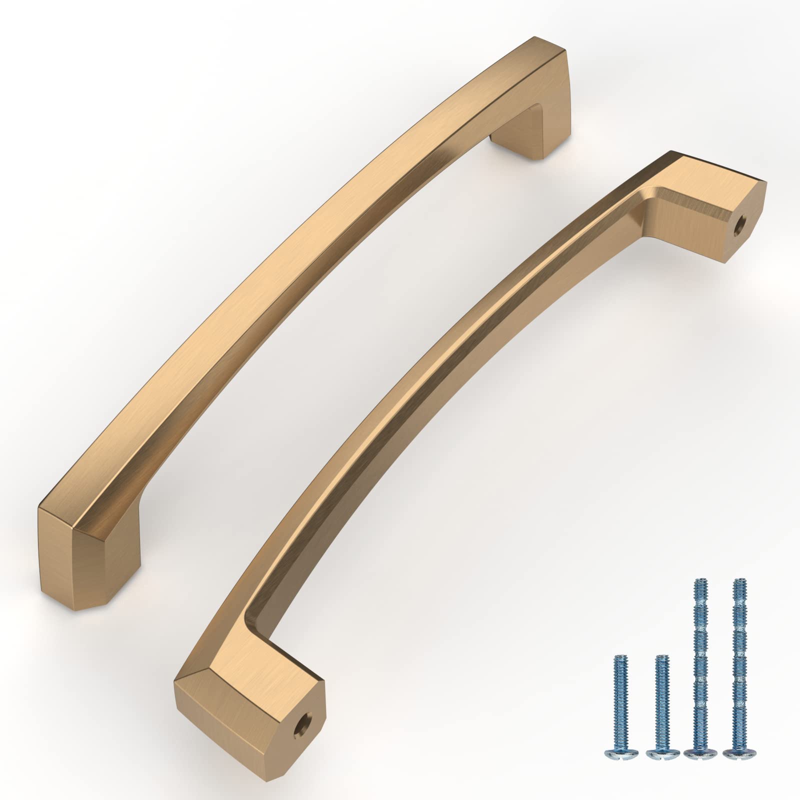 10 Pack 5 Inch (128mm) Champagne Bronze Cabinet Handles - Gold Drawer Pulls for Kitchen Cabinets, Dressers, Cupboards & Wardrobes - Durable Cabinet Hardware for Home & Office Organization