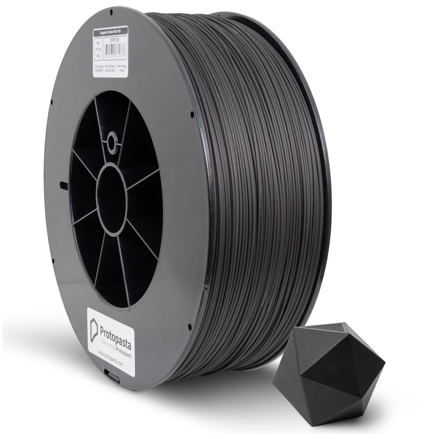 Premium Protopasta 3D Printer Filament - 1.75mm Carbon Fiber PLA Composite Filament (3kg Spool) for High-Strength Prints | Perfect for Engineering Prototypes, Automotive Parts & Industrial Applications