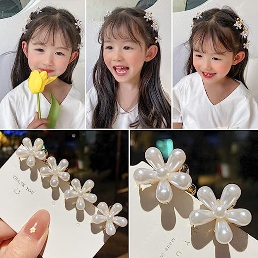 Korean Style Rhinestone Hair Clips for Women - 12 Pack Bling Resin Acrylic Bobby Pins & Hair Slides - Elegant Hair Accessories for Parties, Weddings & Daily Wear (White)