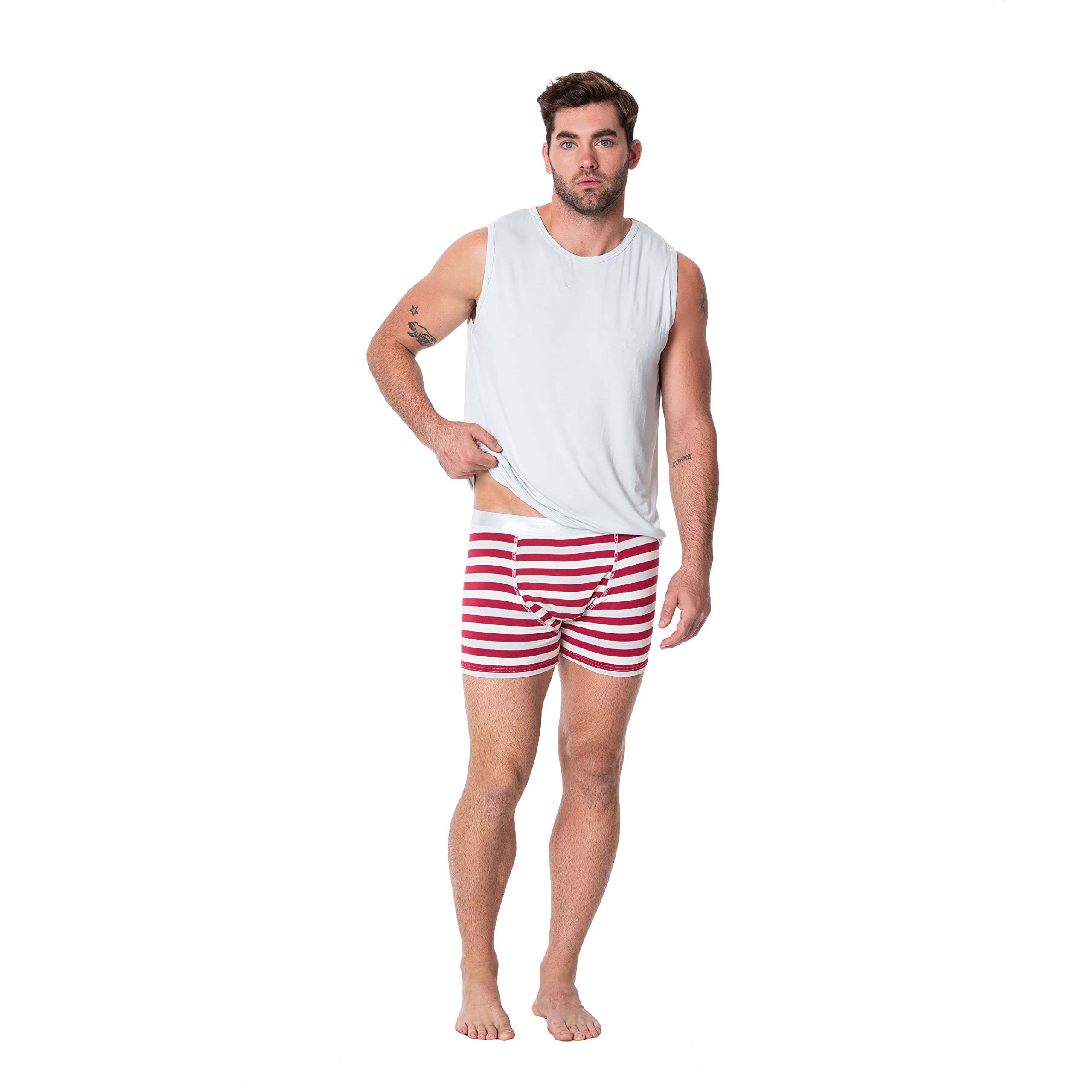 KICKEE Men’s Soft Printed Boxer Brief Underwear - Breathable & Comfortable Silky Boxer Shorts for Everyday Wear, Lounge & Sleep