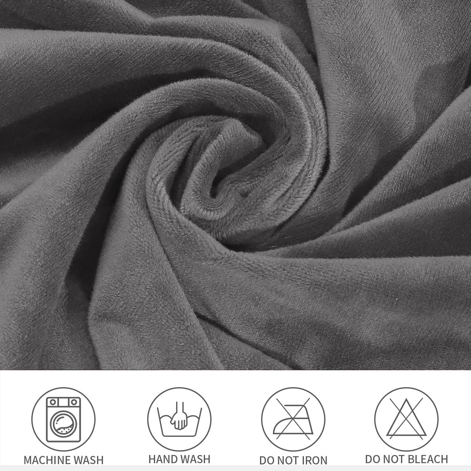 ELEOPTION 5-Seat L-Shaped Sofa Cover - Stretchable Velvet Slipcover for Sectional Couches, Furniture Protector, Soft & Washable (Grey) - Perfect for Living Room, Home Theater, and Office Use