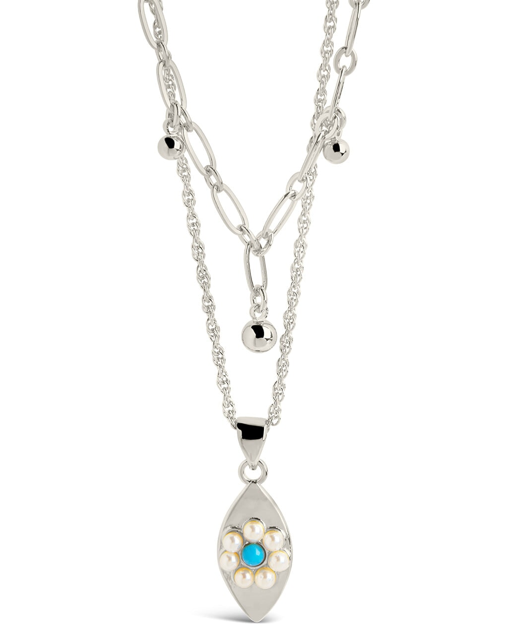 Varuna Turquoise Evil Eye Protection Necklace for Women - Layered Chain Pendant with Evil Eye Charm - Perfect for Spiritual Protection, Boho Fashion & Gift Giving
