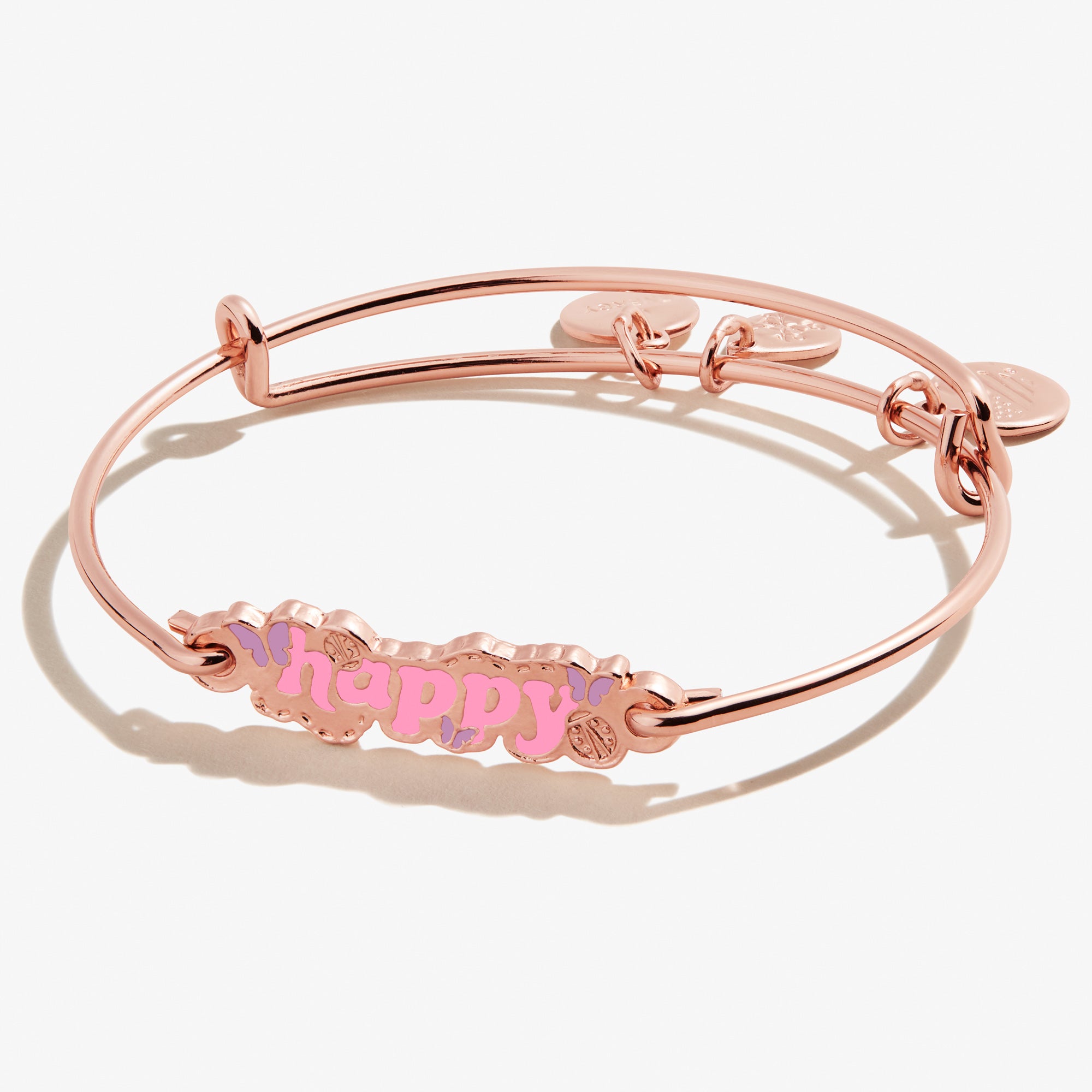 Happy Inline Bangle Bracelet - Elegant Adjustable Silver Jewelry for Women | Perfect for Parties, Weddings & Everyday Wear