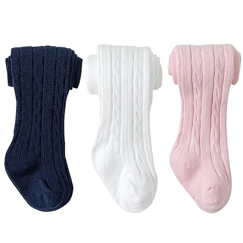 3 Pack, Navy+ivory White+pink