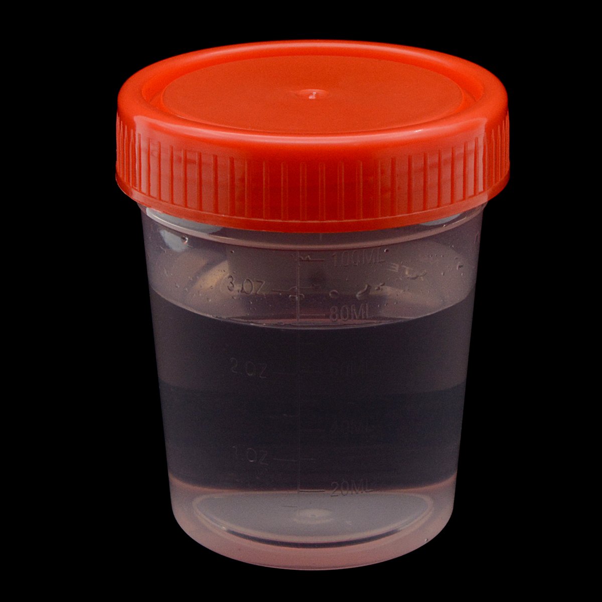 20Pcs 120ML (3OZ) Sterile Specimen Cups with Screw-On Lids - Clear Transparent PP Plastic Medical Containers with Red Covers - Ideal for Urine Samples, Lab Testing & Medical Specimen Collection