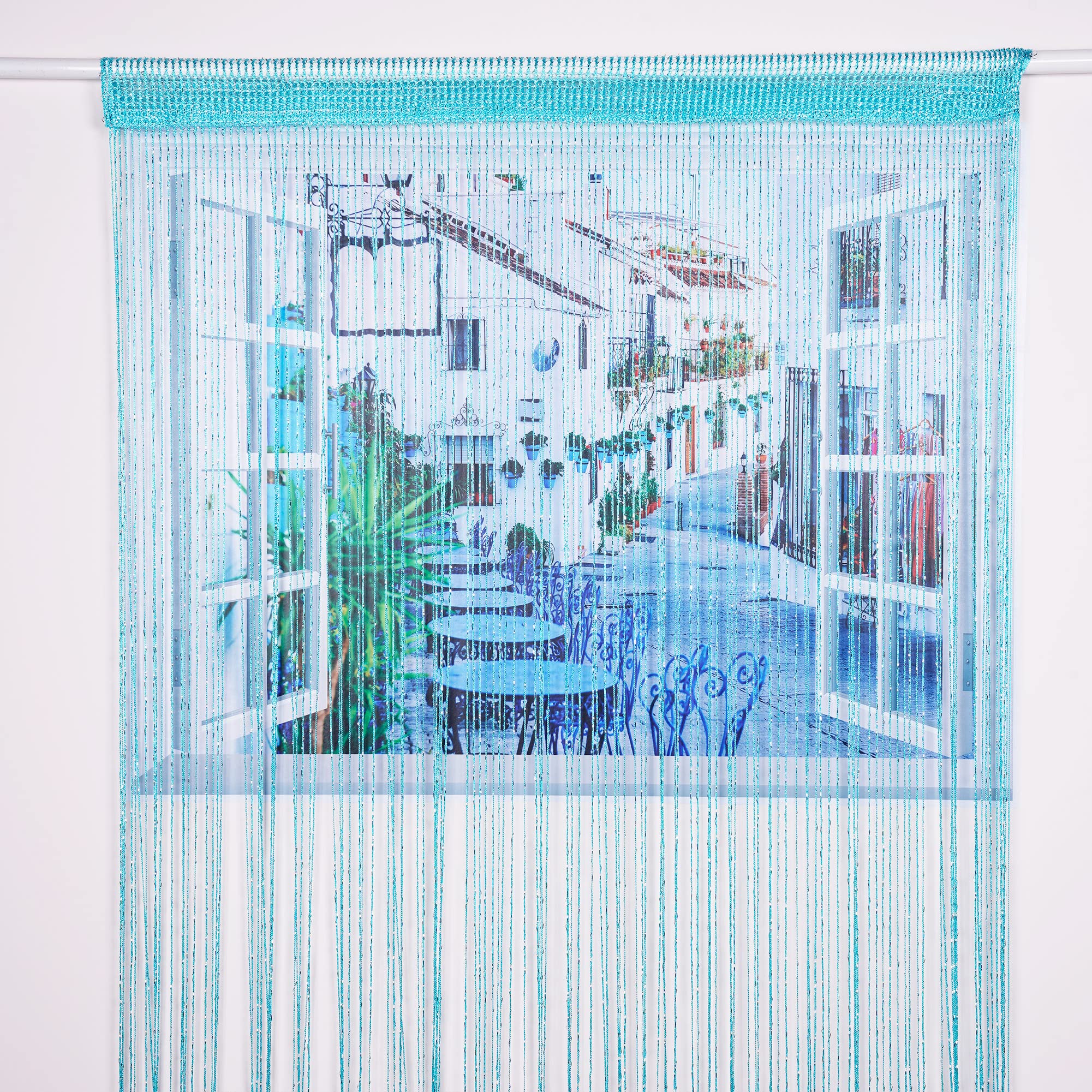 Vagasi 2 Pack 39 x 79 Inch Bohemian Beaded String Curtains - Doorway Room Divider, Hippie Bedroom Decor, Closet Door Hanging Beads (A-Blue) | Perfect for Bedrooms, Living Rooms, and Boho Home Decor
