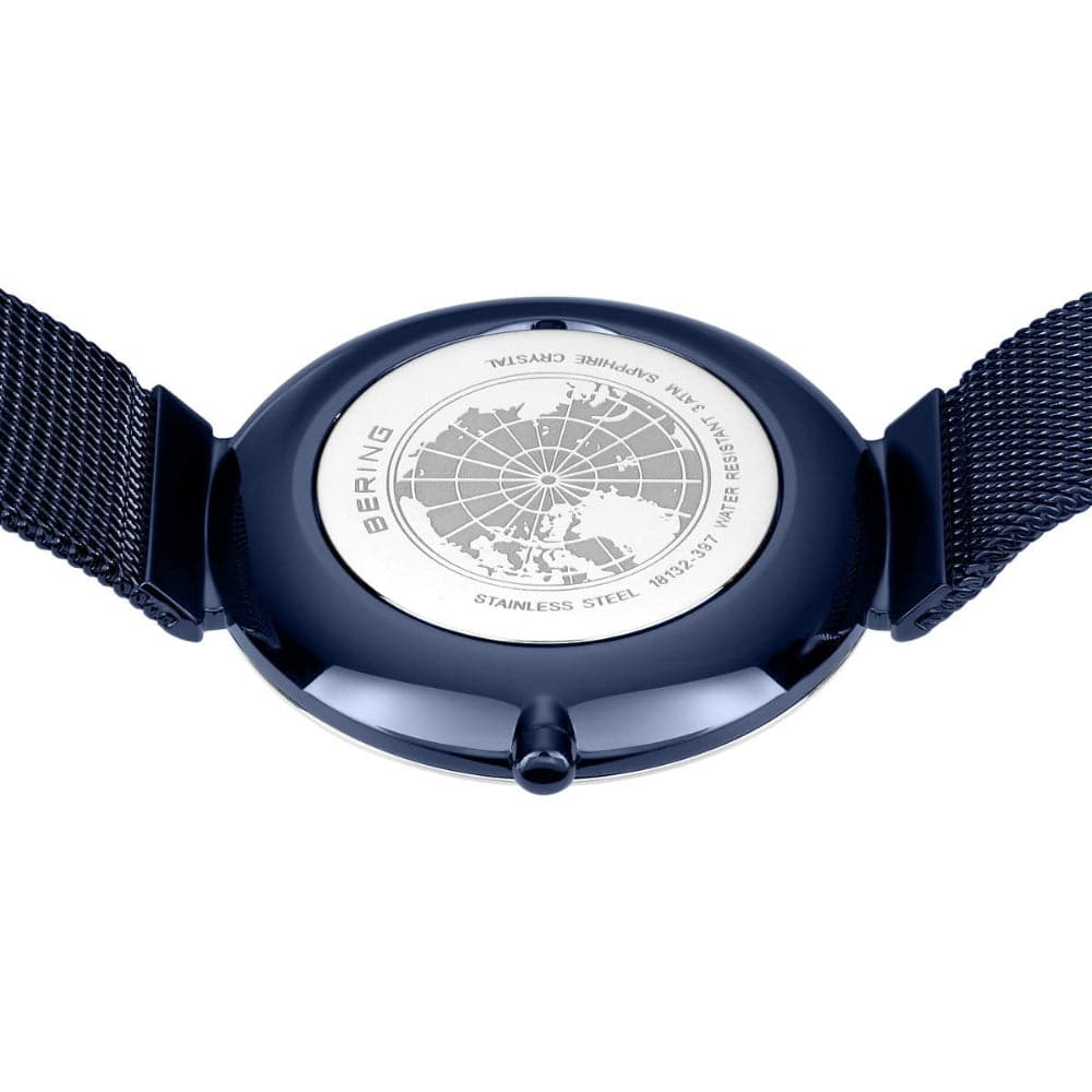Bering Classic Blue Dial Women's Watch with Milanese Strap 18132-397 | Elegant Dress Watch for Business, Party & Everyday Wear