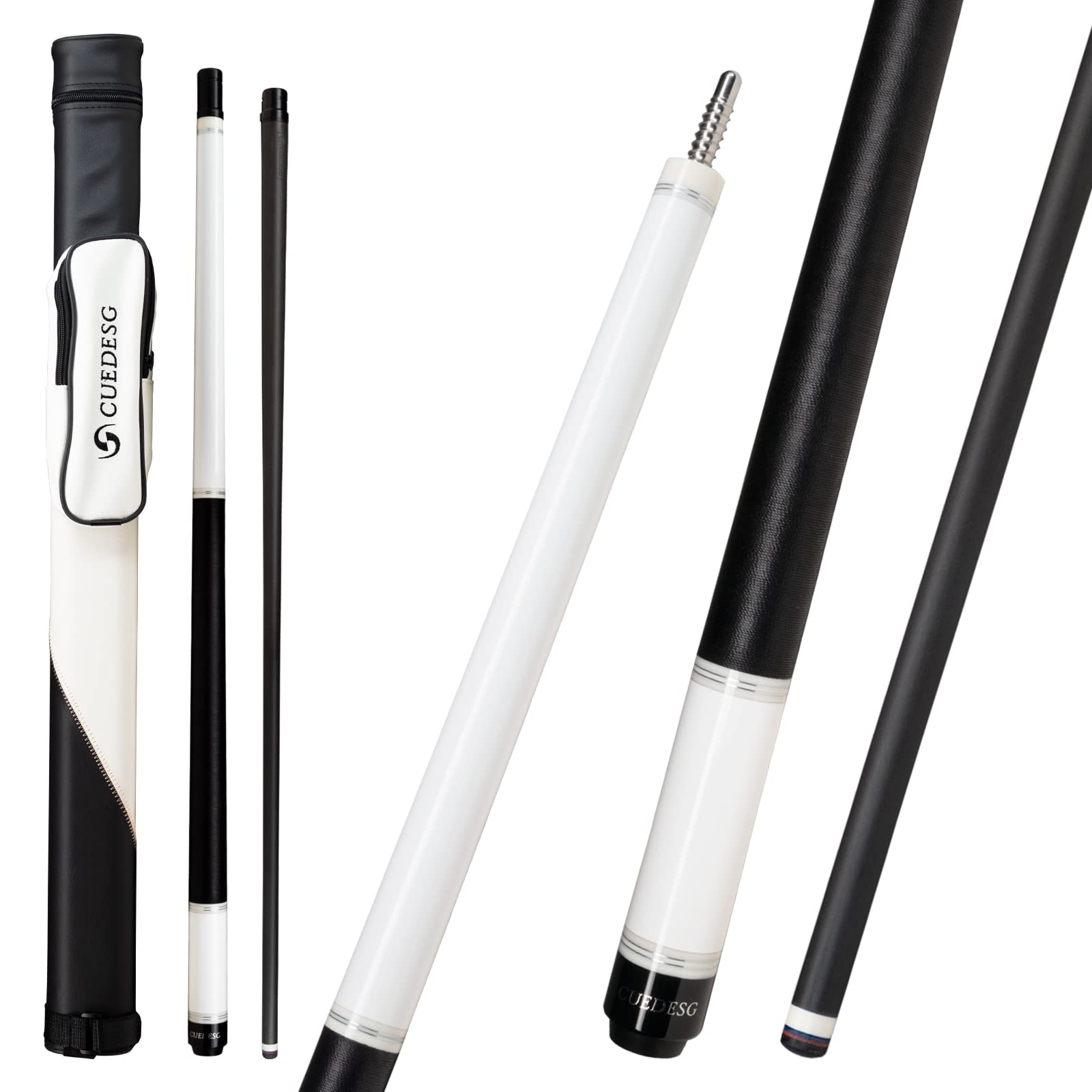 Premium Carbon Fiber Pool Cue Stick - 10.5mm/11.8mm/12.5mm Low Deflection Shaft - Professional Billiard Cue with Carrying Case - Perfect for Tournament Play & Home Pool Tables