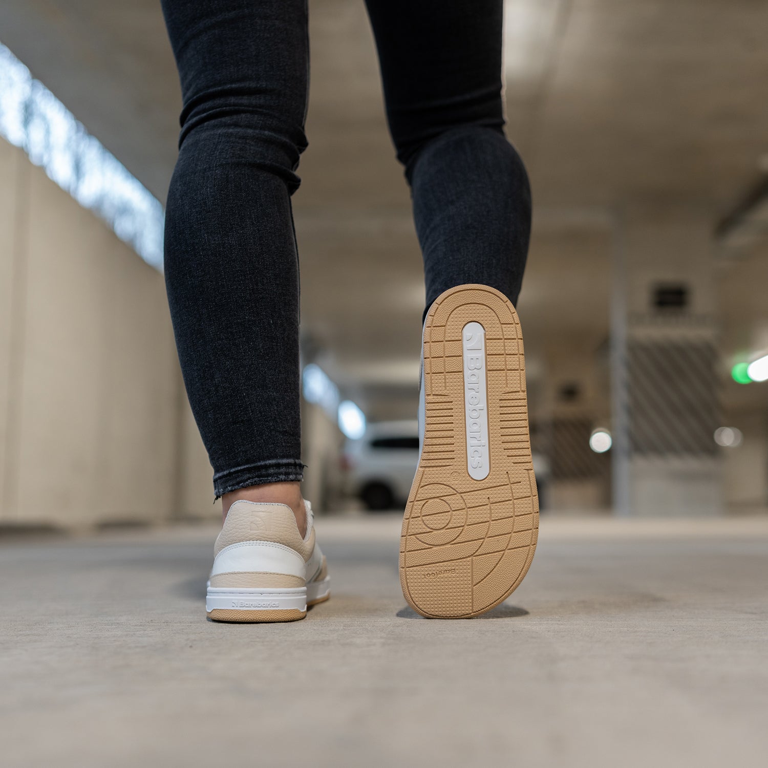 Barefoot Sneakers Barebarics Wave - White & Beige | Minimalist Zero Drop Shoes for Running, Walking & Gym | Lightweight & Flexible Barefoot Design