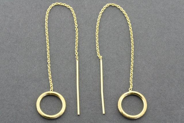 Sahara Hoop and Chain Earrings - Gold Plated Dangle Earrings for Women, Trendy Boho Chic Jewelry for Party, Wedding & Everyday Wear