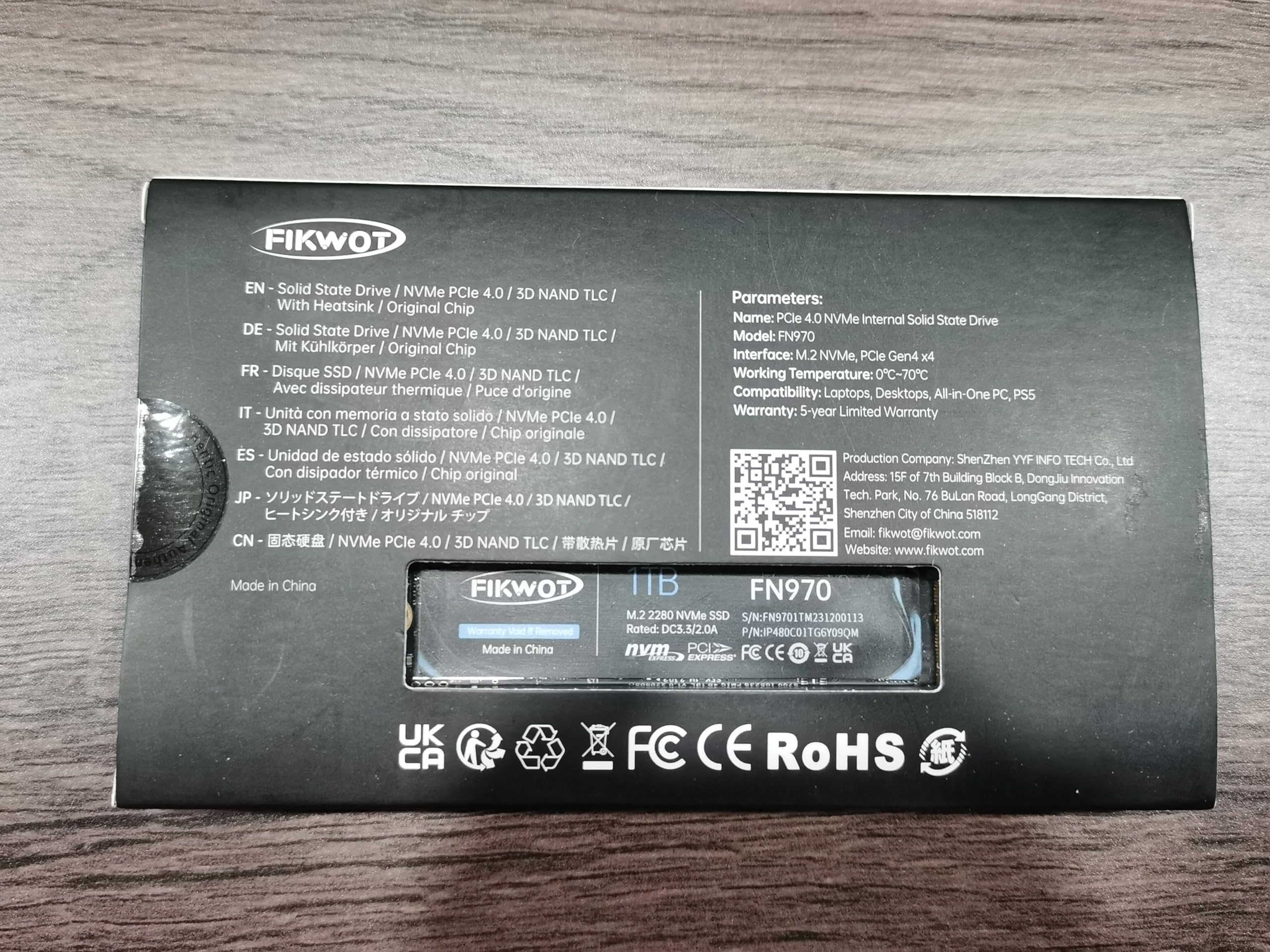 Fikwot FN970 1TB NVMe PCIe Gen4 x4 M.2 2280 Internal SSD with Heatsink - 7400MB/s Read Speed, DRAM Cache, PS5 Compatible - Perfect for Gaming, Video Editing & High-Performance Computing