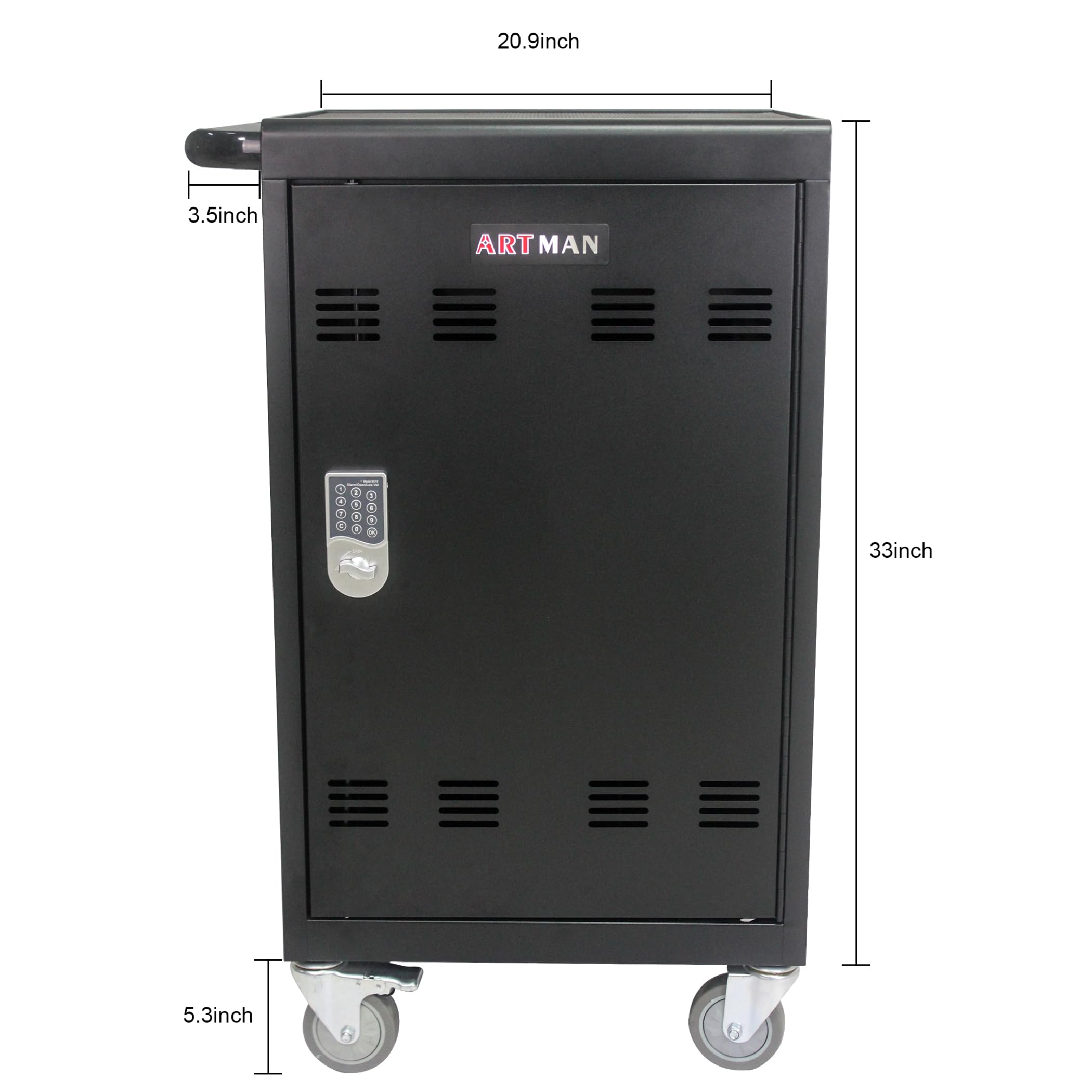 30-Device Mobile Charging Cart & Storage Cabinet with Combination Locks - Secure Laptop & Tablet Charging Station for Schools & Offices (Fits up to 16.3