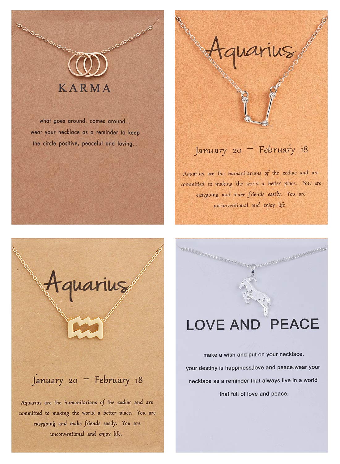 Zodiac Constellation Necklace for Women - 14K Gold Plated Zodiac Pendant Necklace - Perfect Birthday Gift for Her - Elegant Zodiac Jewelry Set of 4 - Ideal for Daily Wear, Special Occasions & Gift Giving