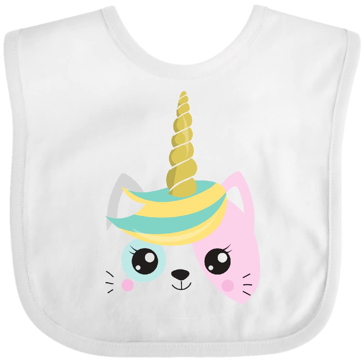 Inktastic Unicorn Cat Baby Bib - Adorable Kitten Design for Infants & Toddlers - Perfect for Feeding, Playtime & Photo Shoots
