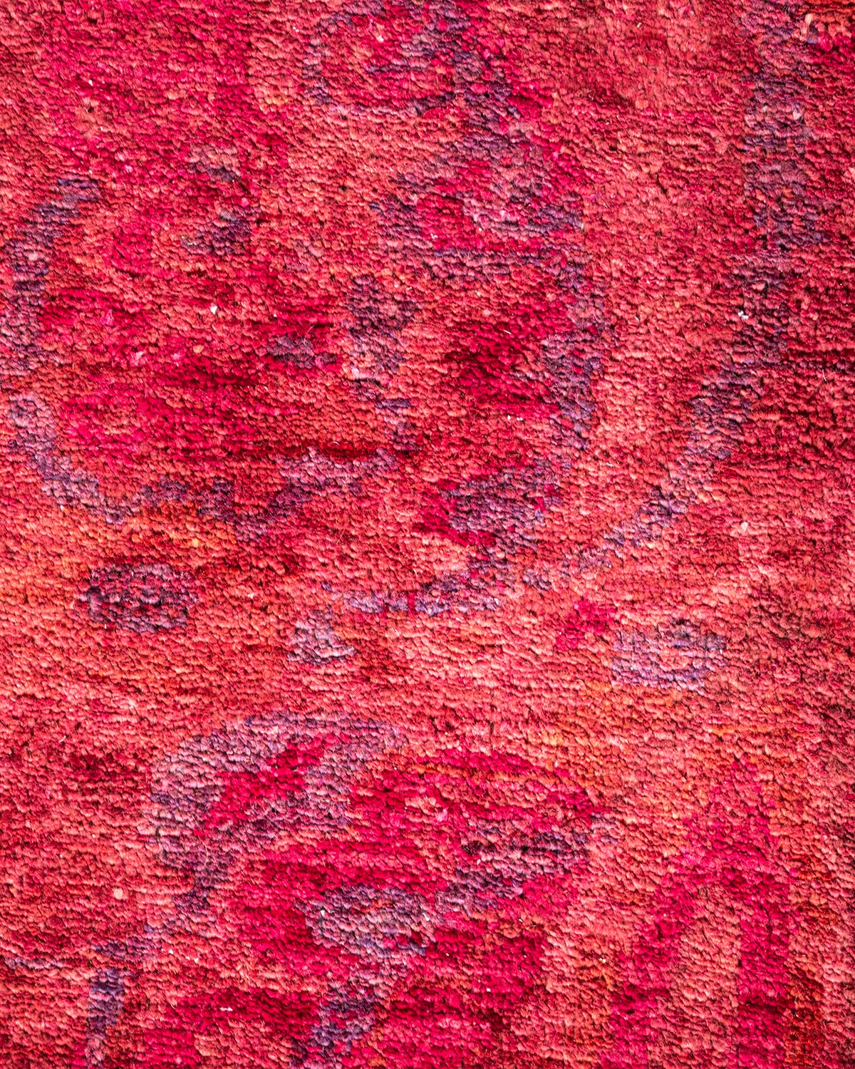 Handmade Wool Contemporary Overdyed Purple Area Rug 9x12 - Unique Hand-Knotted Solo Rugs for Living Room & Bedroom Decor