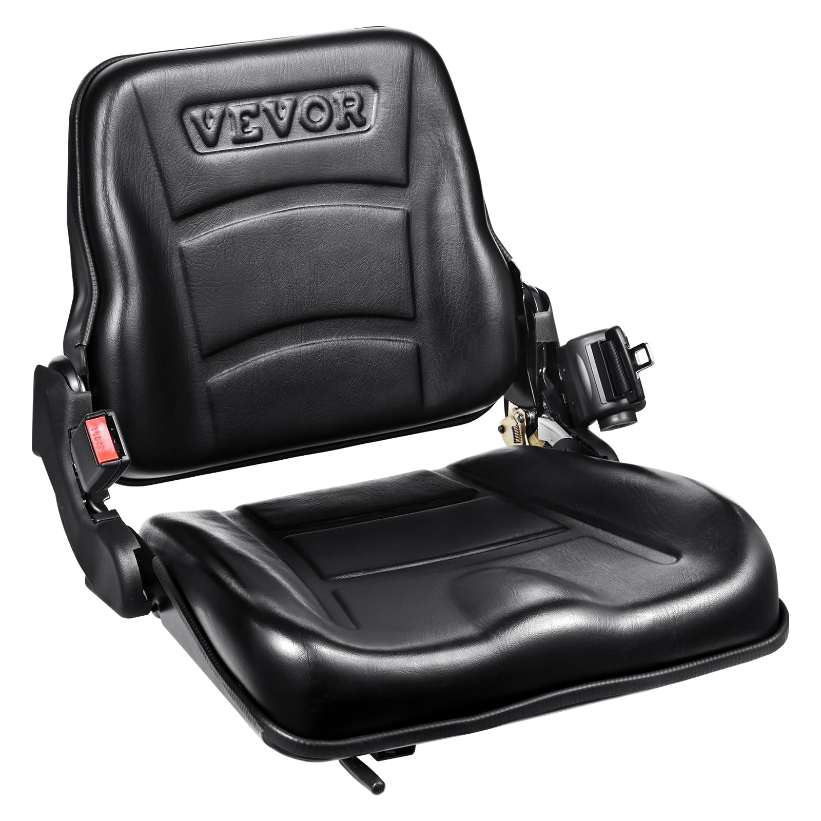 VEVOR Universal Forklift Seat - Adjustable Angle Back, Micro Switch & Retractable Seatbelt - 6.3-13.4