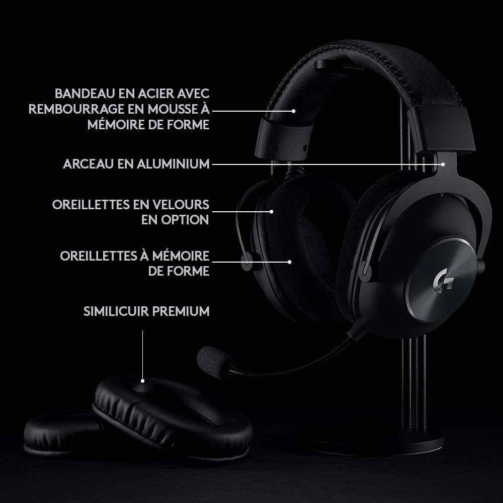 Logitech G PRO X LIGHTSPEED Wireless Gaming Headset with Blue VOICE Mic Filter, PRO-G 50mm Drivers, DTS Headphone:X 2.0, 20-Hour Battery for PC, PS5, PS4, Nintendo Switch - Black | Perfect for Competitive Gaming & Streaming
