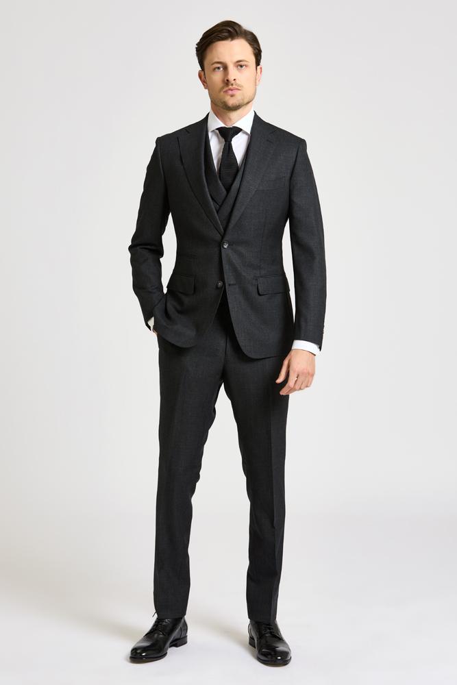 Greyson Suit Charcoal Twist - Premium Men's Business Suit for Office, Wedding & Formal Events | Slim Fit Tailored Blazer & Pants Set