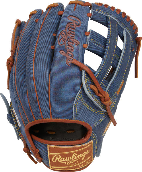 Rawlings Heart of the Hide Denim Baseball Gloves - Premium Leather RGGC Model PRO3039 6D 12.75 Inch (October 2024) - Perfect for Professional Players & Training Sessions