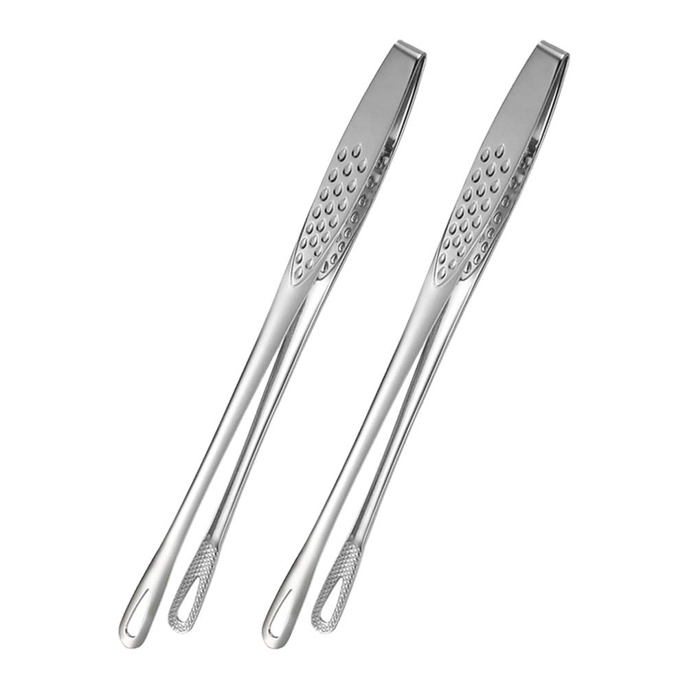 Premium Stainless Steel BBQ Tongs - Japanese Style Kitchen Serving Tongs for Grilling, Frying & Serving Steak, Fish, Salad - Heavy Duty Cooking Utensil for Outdoor BBQ, Picnic & Home Kitchen Use