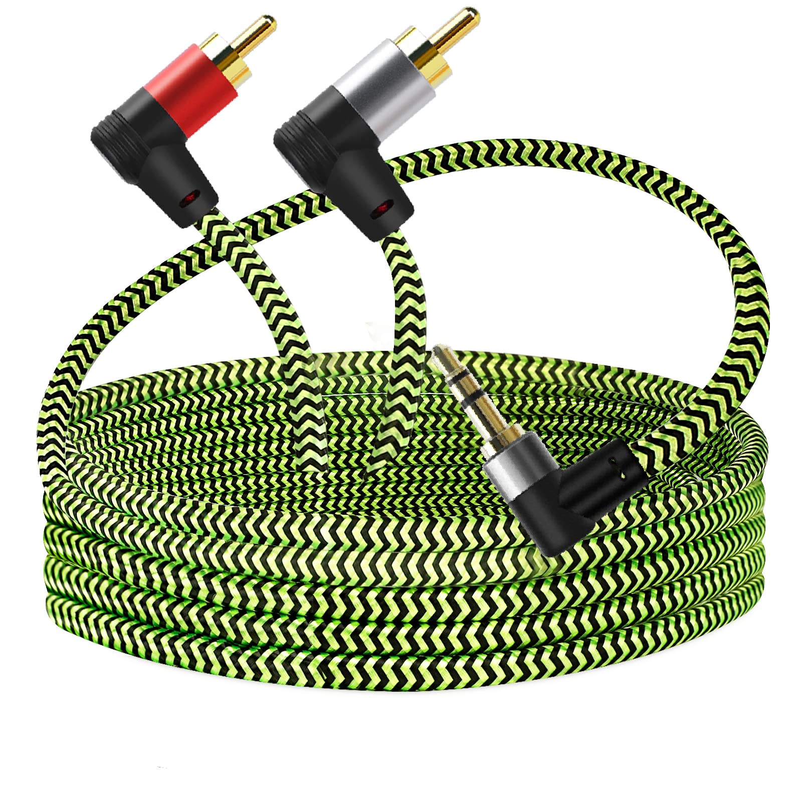 Premium 3.5mm to 2RCA Audio Cable 10ft - Gold Plated Stereo Y Splitter Cord with Noise Reduction | Aux to RCA Adapter for Smartphones, Speakers, TV, Home Theater, Car Audio & Gaming Systems | Perfect for Home Entertainment & Professional Audio Setups