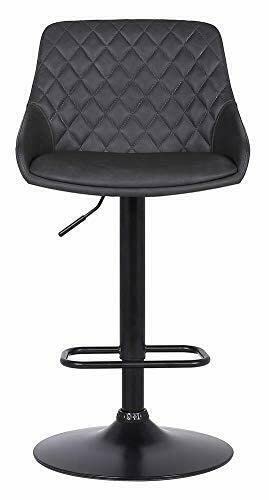 Modern Adjustable Bar Stool with Black Powder-Coated Frame - Swivel Kitchen Island Stool for Counter, Dining & Home Decor - Perfect for Breakfast Bars, Kitchen Islands & Entertainment Areas