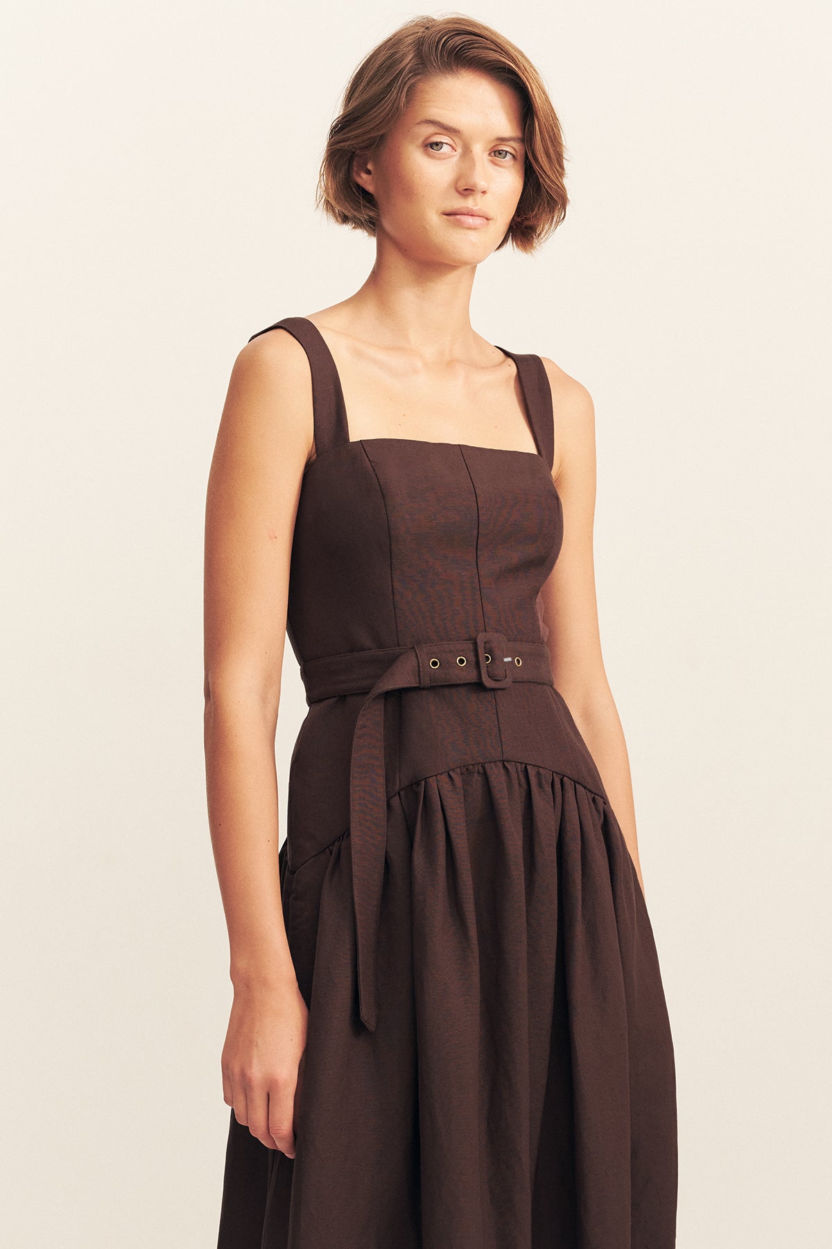 Birdie Panelled Maxi Dress in Ganache - Elegant Flowy Long Dress for Women, Perfect for Weddings, Parties & Summer Outings