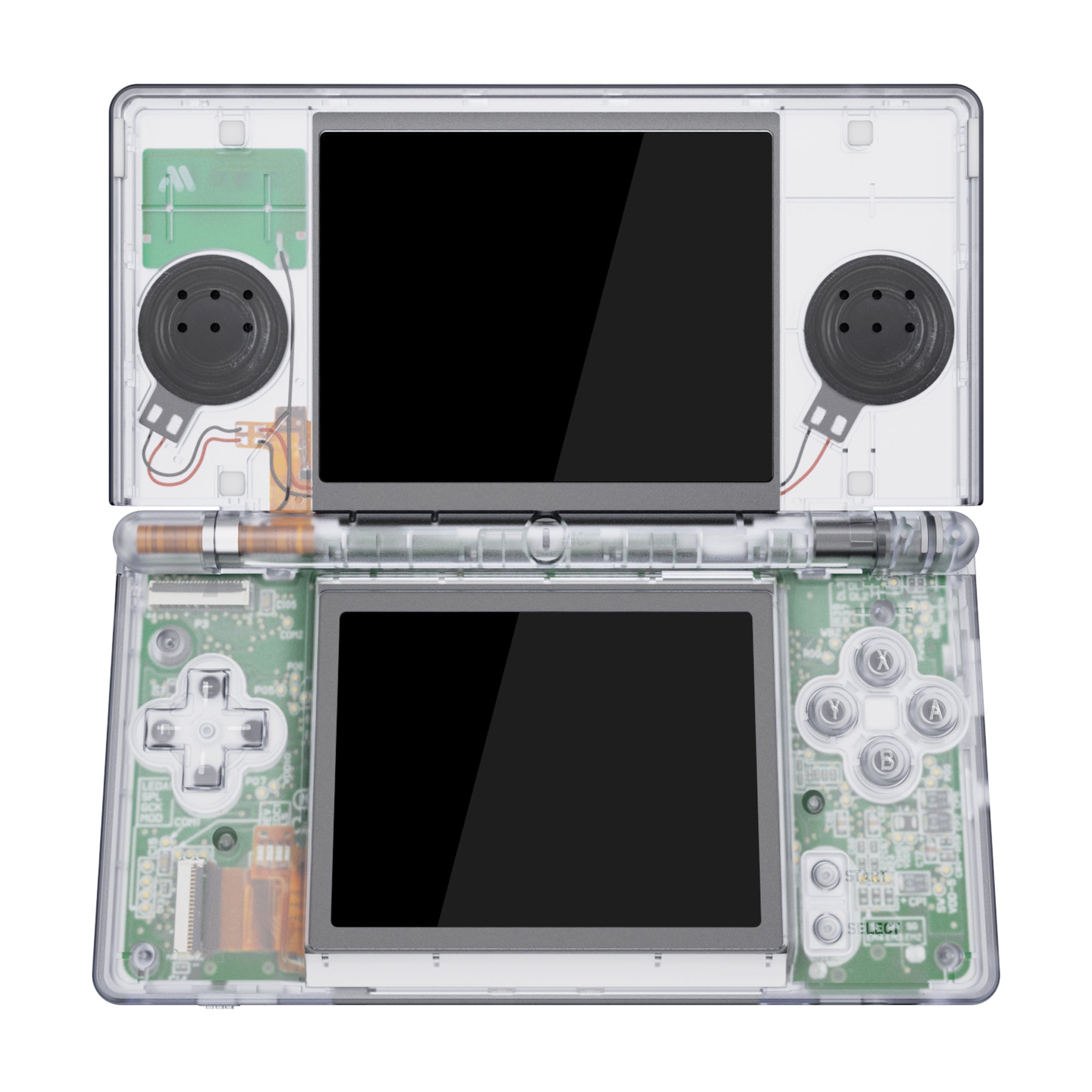 eXtremeRate Clear Replacement Full Housing Shell for Nintendo DS Lite - Custom Handheld Console Case Cover with Buttons & Screen Lens (Console NOT Included) DSLM5001 | Perfect for DIY Repair, Modding & Customization Projects