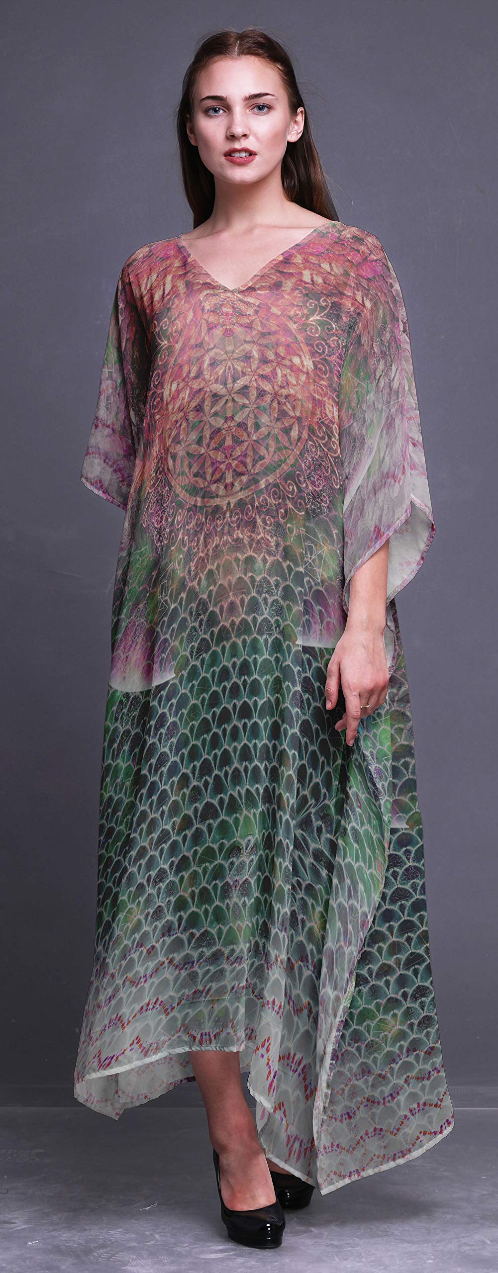 Stylish Women's Long Beach Kaftan - Flowy Bikini Cover Up & Maxi Dress for Summer - Perfect for Beach Vacations, Pool Parties & Resort Wear