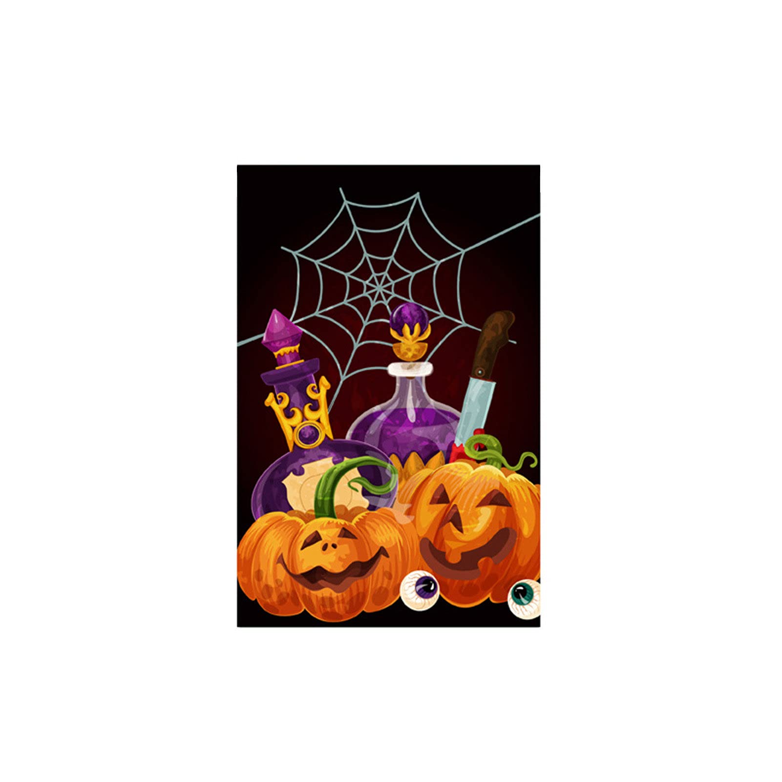 Hislaves Double Sided Halloween Garden Flag - Colorful Vertical Hanging Decor for DIY Outdoor Yard & Porch Decoration | Perfect for Fall, Halloween Parties & Seasonal Home Decor