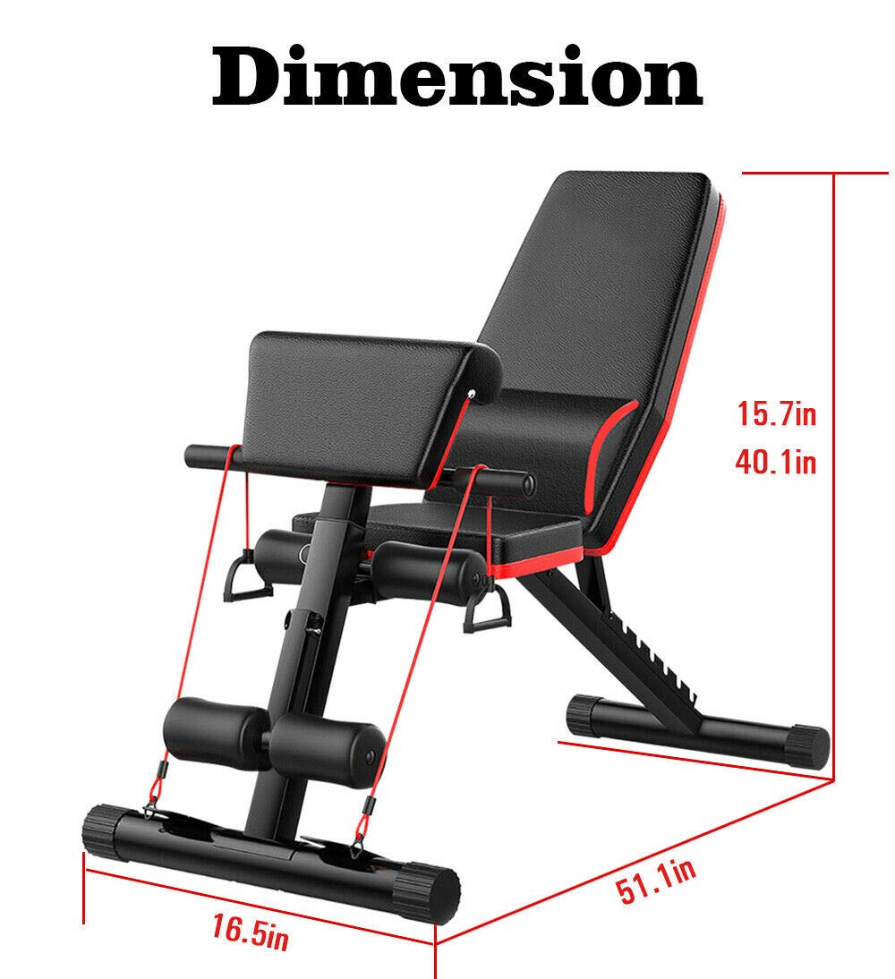 Adjustable Weight Bench for Full Body Workout - Multi-Use Home Gym Equipment for Sit-Ups, Stretching & Dumbbell Training | Perfect for Home Fitness & Strength Training