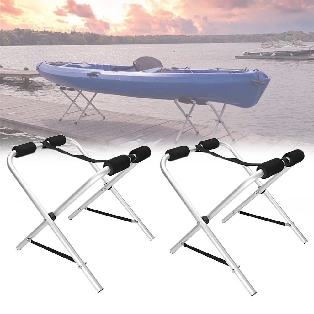 **Aluminum Alloy Kayak & Canoe Rack Stand - Heavy Duty, Foldable, Portable for Outdoor Storage & Transport - Perfect for Garage, Dock, or Beach**