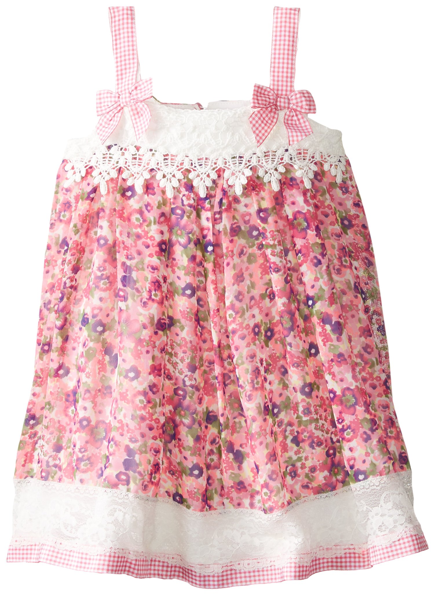 Bonnie Jean Girls' Chiffon Floral Dress for Kids - Elegant Party & Special Occasion Outfit for Toddlers & Little Girls