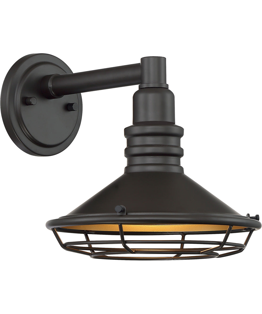 10H Blue Harbor 1 Light Outdoor Wall Sconce in Dark Bronze & Gold Finish - Perfect for Porch, Patio, and Garden Lighting