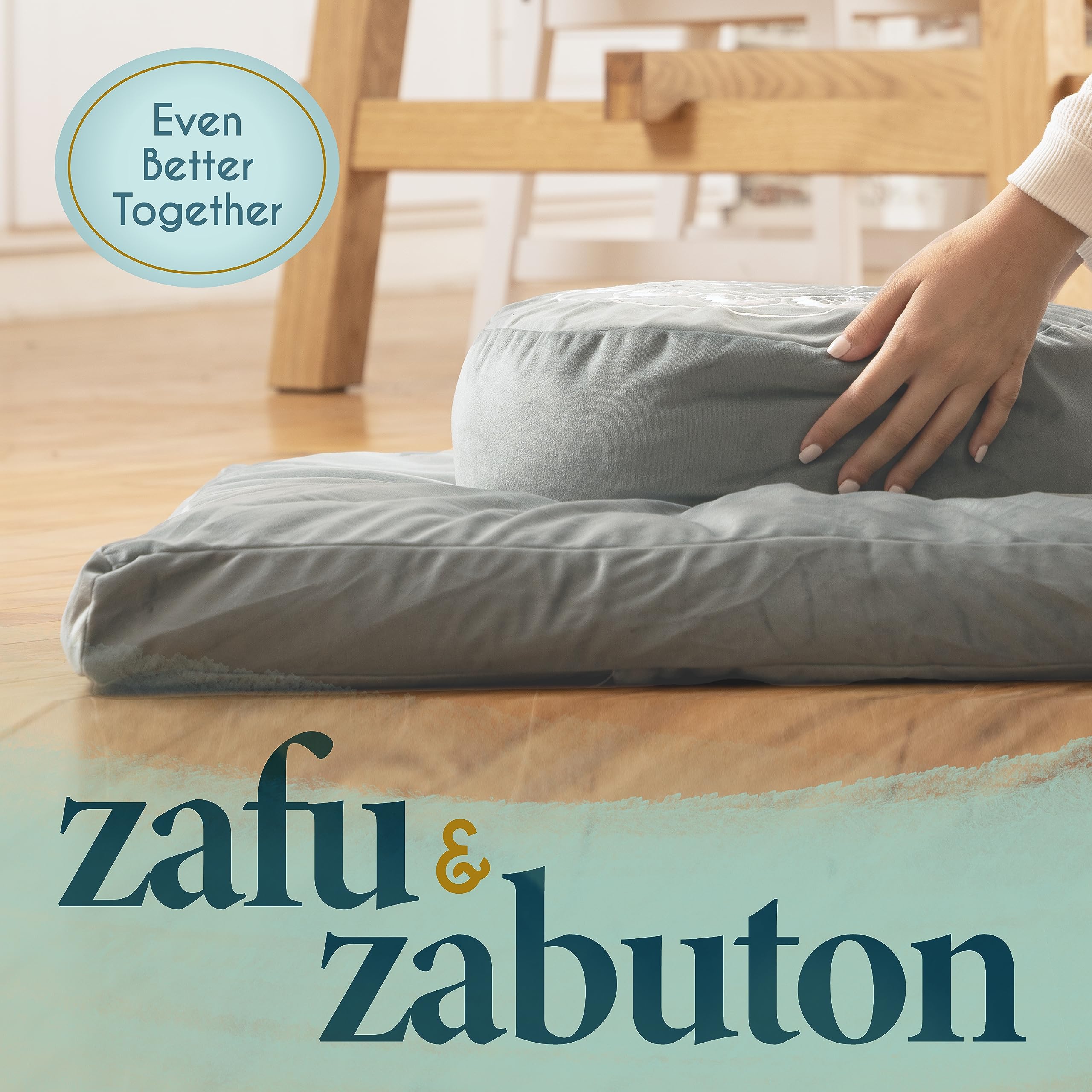 Florensi Premium Velvet Meditation Mat Zabuton - 100% Cotton Filled Floor Cushion for Yoga, Zen Sitting & Mindfulness Practice - Comfortable Meditation Pillow for Women & Men - Perfect for Home, Studio & Temple Use