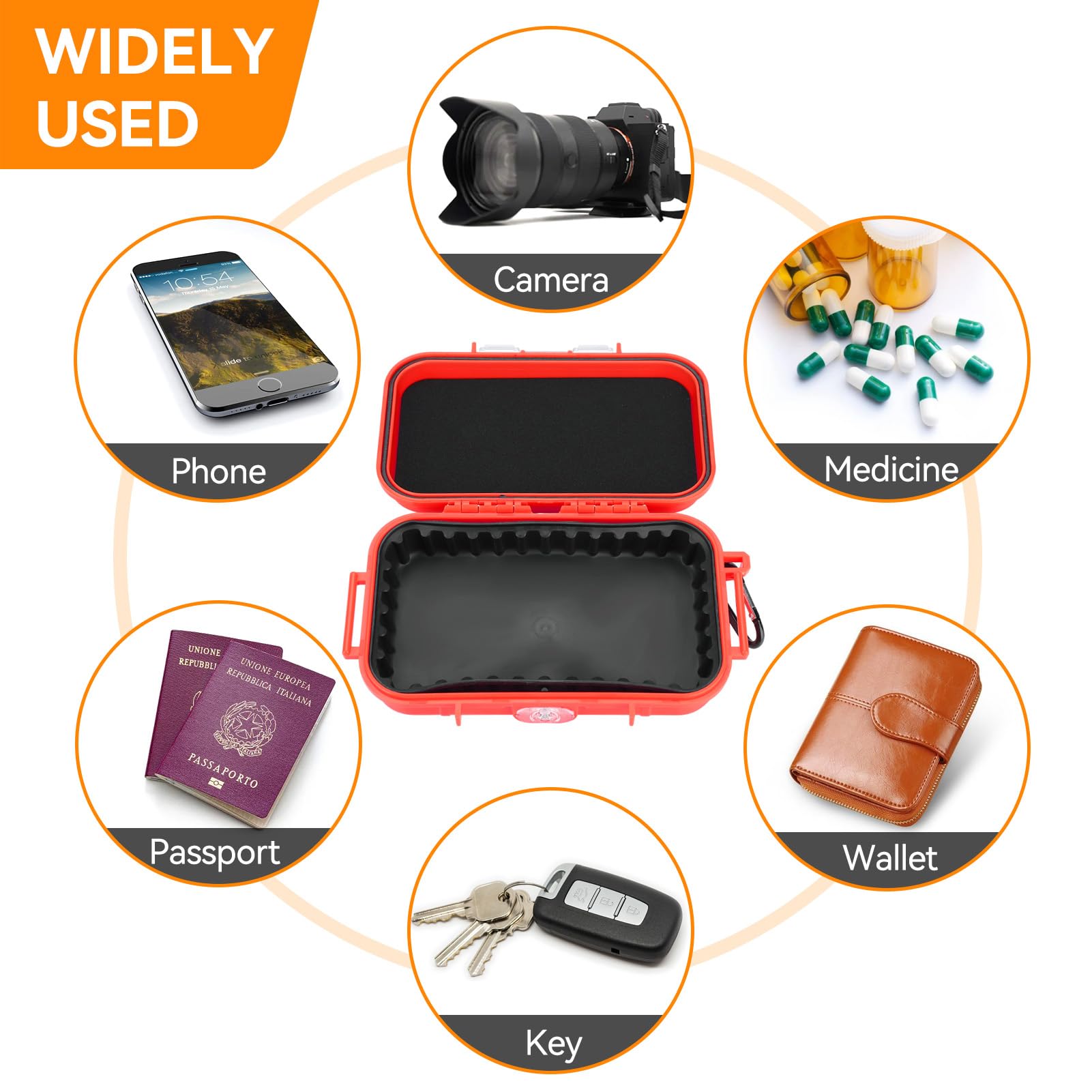 Waterproof Dry Box - Airtight Outdoor Storage Case with Hard Shell for Camping, Fishing Gear & Tackle Organization | Portable Moisture-Proof Container for Beach, Boat & Hiking Trips